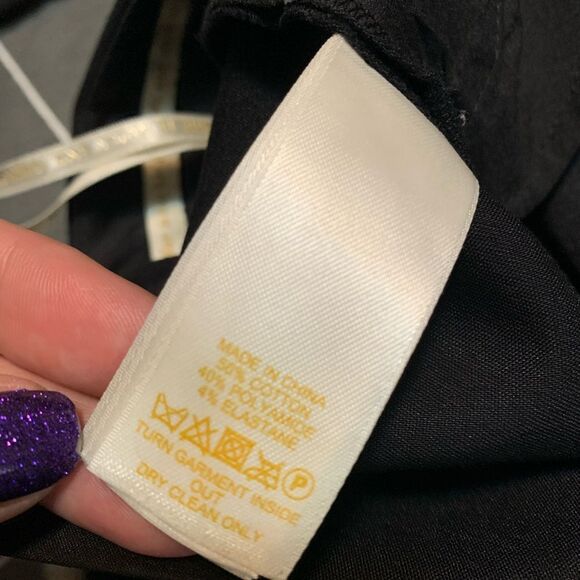 Kate Spade Jackie Dress Pants Bow Cuff Gold Stud Black Cropped Capri Size 00 - Picture 5 of 6